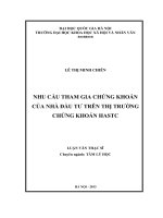 Nhu cầu tham gia chứng khoán của nhà đầu tư trên thị trường chứng khoán HASTC