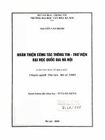 Hoàn thiện công tác Thông tin - Thư viện Đại học Quốc gia Hà nội