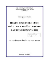 Hoạch định chiến lược phát triển trường đại học lạc hồng đến năm 2020