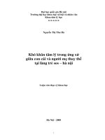 hó khăn tâm lý trong ứng xử giữa con cái và người mẹ thay thế tại làng trẻ SOS - Hà Nội