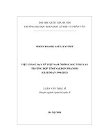 Việc giảng dạy về Việt Nam ở Đông Bắc Thái Lan - Trường hợp tỉnh Nakhon Phanom (giai đoạn 1946-2013