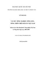 Vấn đề nông nghiệp, nông dân, nông thôn trên báo in Việt Nam (Khảo sát các Báo Hà Nội mới, Nông nghiệp Việt Nam và Nông thôn Ngày nay, 2008 - 2009