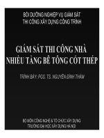 Bài giản tư vấn giám sát thi công nhà nhiều tầng bê tông sốt thép