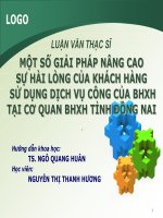 Đánh giá mức độ hài lòng của khách hàng sử dụng dịch vụ công bảo hiểm xã hội tại đồng nai ppt