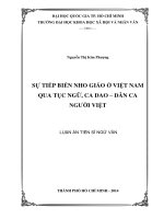 Luận văn tiến sĩ: Sự tiếp biến nho giáo ở việt nam qua tục ngữ, ca dao, dân ca người việt
