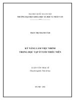 Kỹ năng làm việc nhóm trong học tập ở tuổi thiếu niên