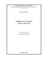 Nghiên cứu văn bản Tính lý tiết yếu