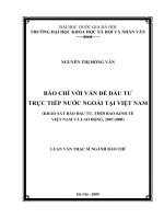 Báo chí với vấn đề đầu tư trực tiếp nước ngoài tại Việt Nam