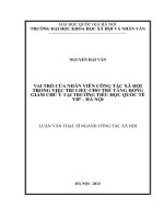 Vai trò của nhân viên công tác xã hội trong việc trị liệu cho trẻ tăng động giảm chú ý tại trường tiểu học quốc tế VIP – Hà Nội
