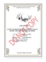 SKKN Sử dụng thí nghiệm nghiên cứu trong giảng dạy hóa học 8 vào bài Tính chất - ứng dụng của hiđrô