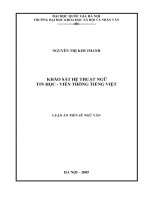 Khảo sát hệ thuật ngữ tin học - viễn thông tiếng Việt