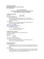 ĐỀ CƯƠNG MÔN HỌC: Tên môn học: Những vấn đề cơ bản về Ngữ pháp tiếng Việt (Some basic issues of Vietnamese Grammar)