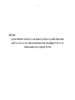 GIẢI PHÁP NÂNG CAO KHẢ NĂNG CẠNH TRANH GIỮA CỦA CÁC DOANH DOANH NGHIỆP VỪA VÀ NHỎ KHI GIA NHẬP WTO