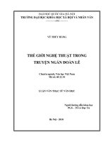 Thế giới nghệ thuật trong truyện ngắn Đoàn Lê