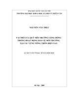 Vai trò của quỹ môi trường cộng đồng trong hoạt động bảo vệ môi trường tại các vùng nông thôn hiện nay