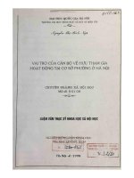 Vai trò của cán bộ về hưu tham gia hoạt động tại cơ sở phường ở Hà Nội