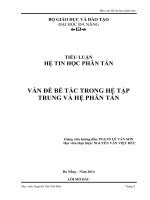 VẤN ĐỀ BẾ TẮC TRONG HỆ TẬP TRUNG VÀ HỆ PHÂN TÁN