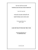 Thái độ của sinh viên đối với nghề phòng cháy chữa cháy