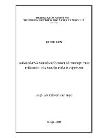 Khảo sát và nghiên cứu một số truyện thơ tiêu biểu của người Thái ở Việt Nam