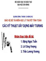 CÁC KỸ THUẬT XÂY DỰNG MÁY TURING