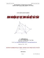 SKKN KINH NGHIỆM DẠY HỌC SINH GIẢI MỘT BÀI TOÁN Ở THPT
