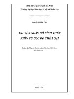 Truyện ngắn Đỗ Bích Thúy nhìn từ góc độ thể loại