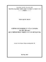 Chính sách định cư của Canada (từ 1867 đến nay) quá trình phát triển và vấn đề đặt ra