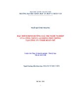 Đặc điểm định hướng giá trị nghề nghiệp của công nhân lao động phổ thông tại Công ty TNHH Hoàn Mỹ