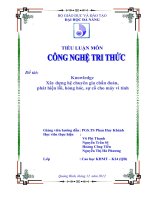 Tiểu luận môn công nghệ tri thức Xây dựng hệ chuyên gia chẩn đoán, phát hiện lỗi, hỏng hóc, sự cố cho máy vi tính