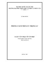 Phong cách thơ Lưu Trọng Lư
