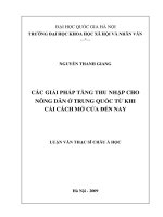 Các giải pháp tăng thu nhập cho nông dân ở Trung Quốc từ khi cải cách mở của đến nay