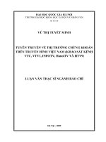 Tuyên truyền về thị trường chứng khoán trên truyền hình Việt Nam (Khảo sát kênh VTC, VTV1, INFOTV, HanoiTV và HTV9