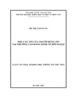 Nhu cầu tin của người dùng tin tại Trường Cao đẳng Kinh tế Đối ngoại