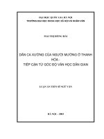 Dân ca xường của người Mường ở Thanh Hoá - tiếp cận từ góc độ văn học dân gian