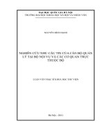 Nghiên cứu nhu cầu tin của cán bộ quản lý tại Bộ Nội Vụ và các cơ quan trực thuộc Bộ