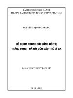 Hồ Gươm trong đời sống đô thị Thăng Long - Hà Nội đến đầu thế kỷ XX