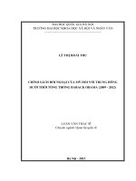 Chính sách đối ngoại của Mỹ đối với Trung Đông dưới thời Tổng thống Barack Obama (2009 - 2012