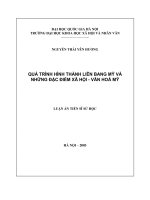 Quá trình hình thành Liên bang Mỹ và những đặc điểm xã hội - văn hoá Mỹ