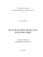 Yếu tố kì ảo trong truyện ngắn Nguyễn Huy Thiệp