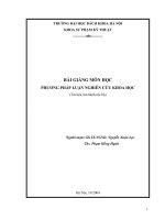 BÀI GIẢNG MÔN HỌC PHƯƠNG PHÁP LUẬN NGHIÊN CỨU KHOA HỌC