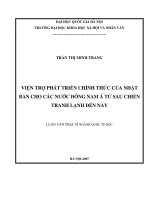 Viện trợ phát triển chính thức của Nhật Bản cho các nước Đông Nam Á từ sau chiến tranh lạnh đến nay