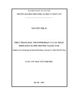 Thực trạng rác thải sinh hoạt và các hoạt động bảo vệ môi trường tại Hà Nam (nghiên cứu trường hợp tại huyện Kim Bảng và huyện Lý Nhân tỉnh Hà Nam