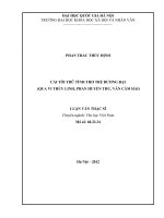 Cái tôi trữ tình thơ trẻ đương đại (qua Vi Thùy Linh, Phan Huyền Thư, Văn Cầm Hải