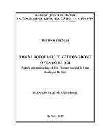 Vốn xã hội qua sự cố kết cộng đồng ở ven đô Hà Nội (Nghiên cứu trường hợp xã Yên Thường, huyện Gia Lâm, thành phố Hà Nội