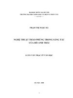 Nghệ thuật trào phúng trong sáng tác của Hồ Anh Thái