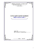 SKKN MỘT SỐ BIỆN PHÁP DẠY HỌC PHÉP TÍNH NHÂN, CHIA – MÔN TOÁN CHO HỌC SINH YẾU KÉM LỚP 3