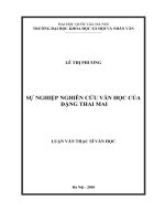Sự nghiệp nghiên cứu văn học của Đặng Thai Mai