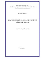 Hoạt động PR của các doanh nghiệp và báo in tại Thành phố Hồ Chí Minh