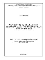 Văn xuôi tự sự của Bảo Ninh trong bối cảnh văn xuôi Việt Nam thời kỳ mới