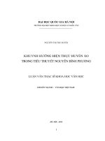 Khuynh hướng hiện thực huyền ảo trong tiểu thuyết Nguyễn Bình Phương